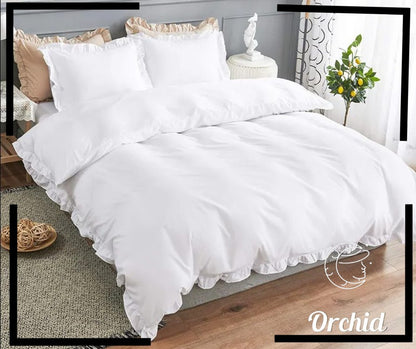 Orchid Duvet Cover-Ruffled