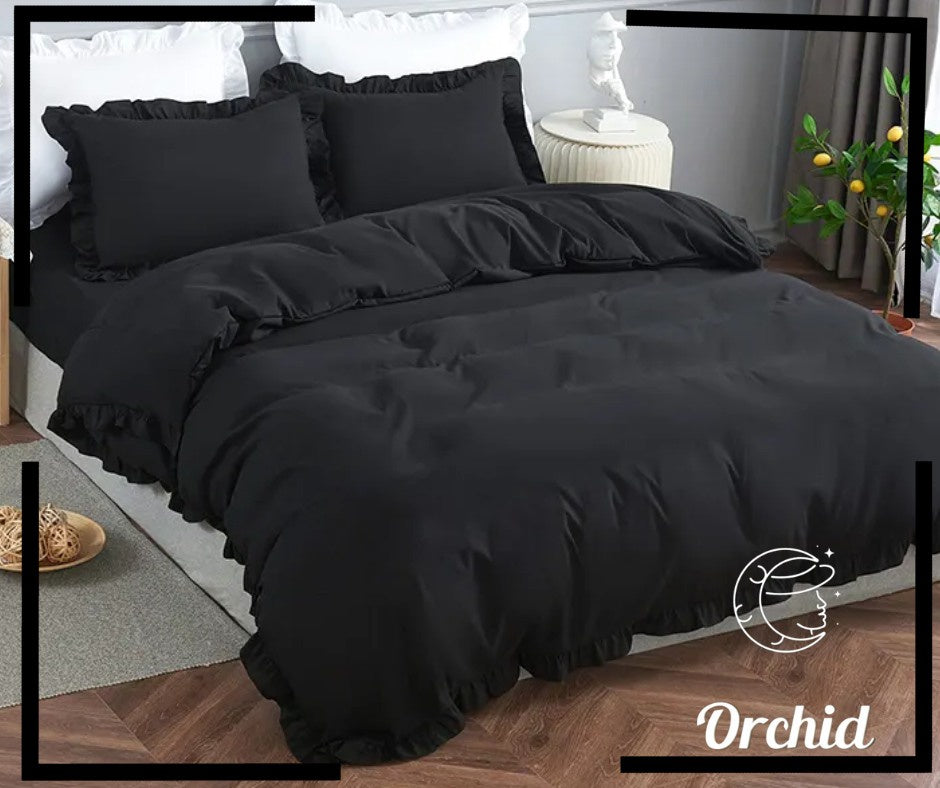 Orchid Duvet Cover-Ruffled