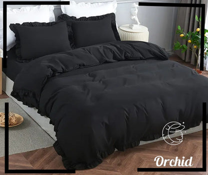 Orchid Duvet Cover-Ruffled