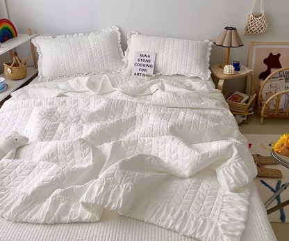 Ruffled Cotton Coverlet