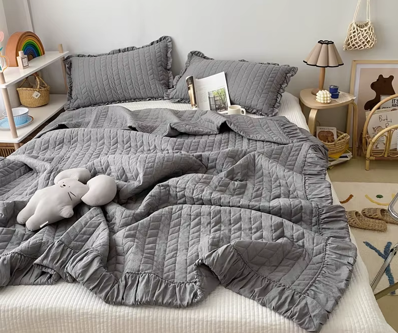 Ruffled Cotton Coverlet