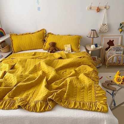 Ruffled Cotton Coverlet