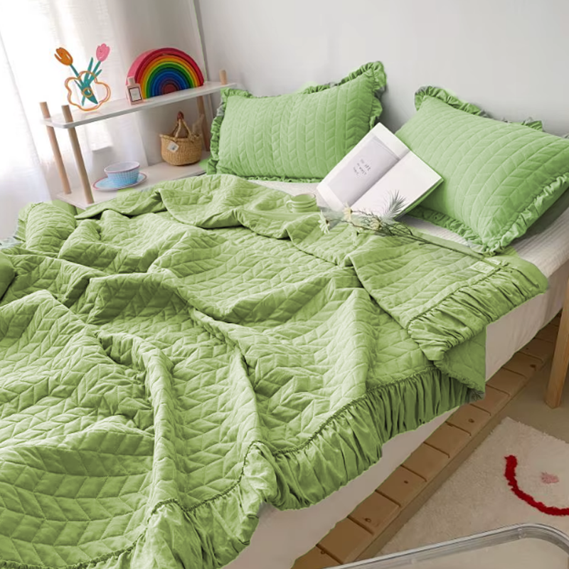 Ruffled Cotton Coverlet