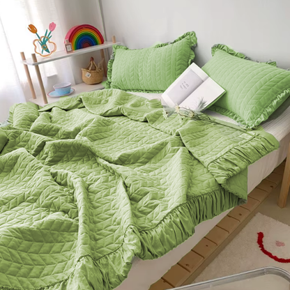 Ruffled Cotton Coverlet