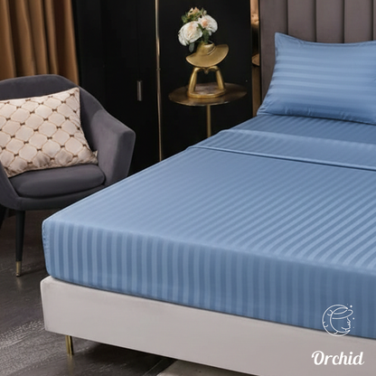 3-Piece Stripped Fitted Sheet Set