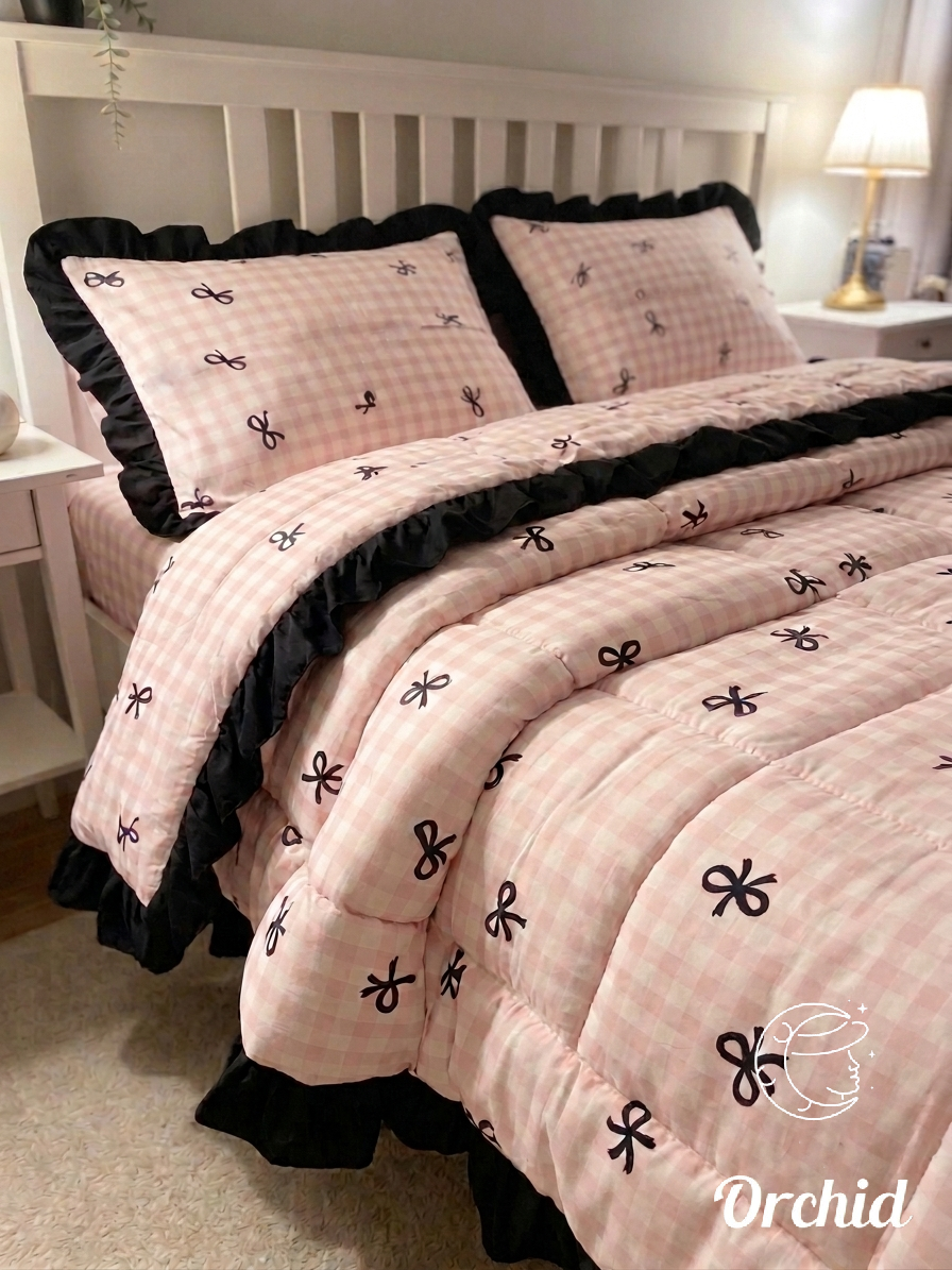 Premium Cotton Winter Fiber Quilt - Patterned with ruffled
