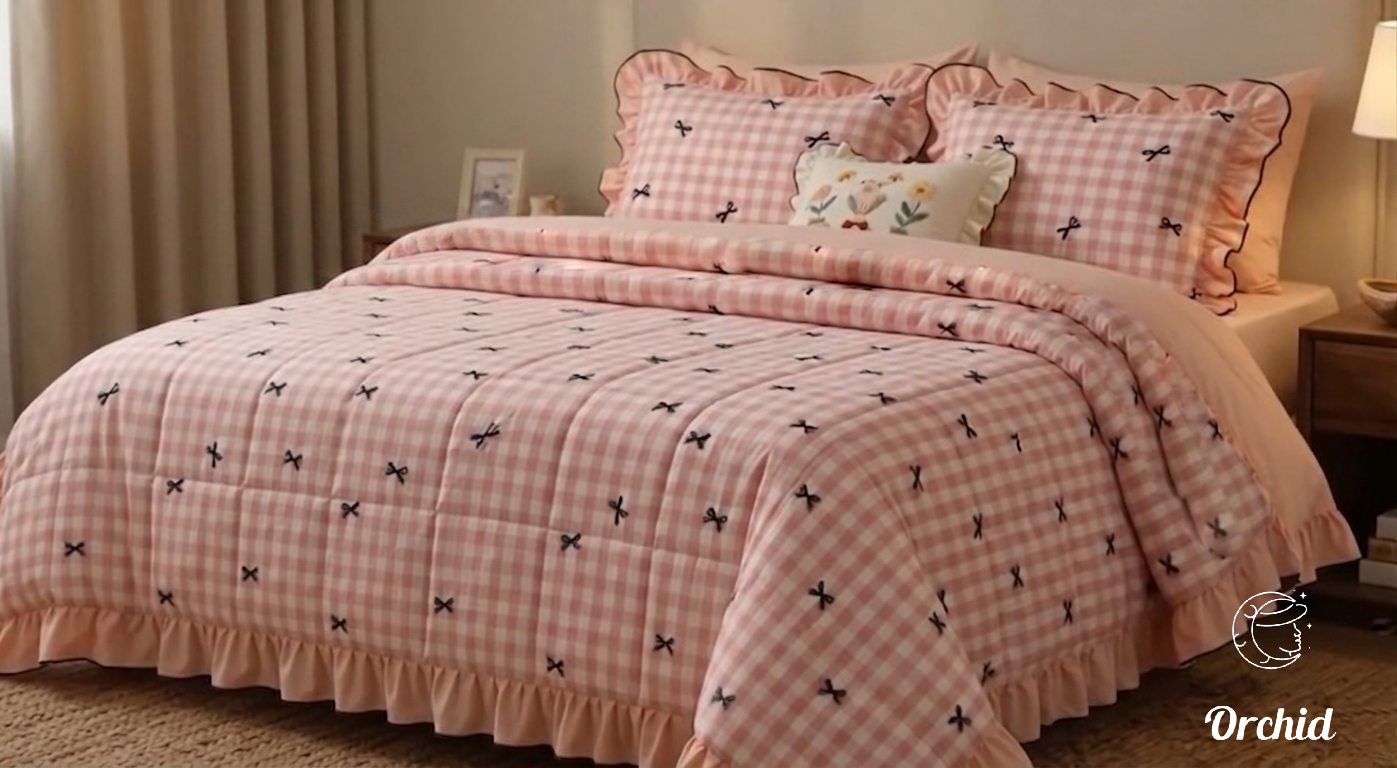 Premium Cotton Winter Fiber Quilt - Patterned with ruffled
