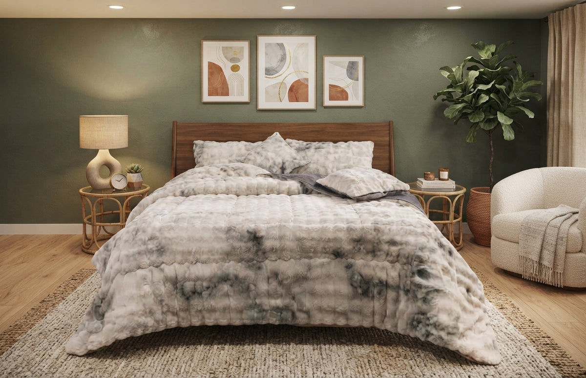 Marble Grey & White Winter Comforter
